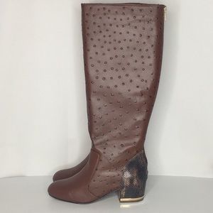DEESIGNS Chocolate Ostrich Tall Boots